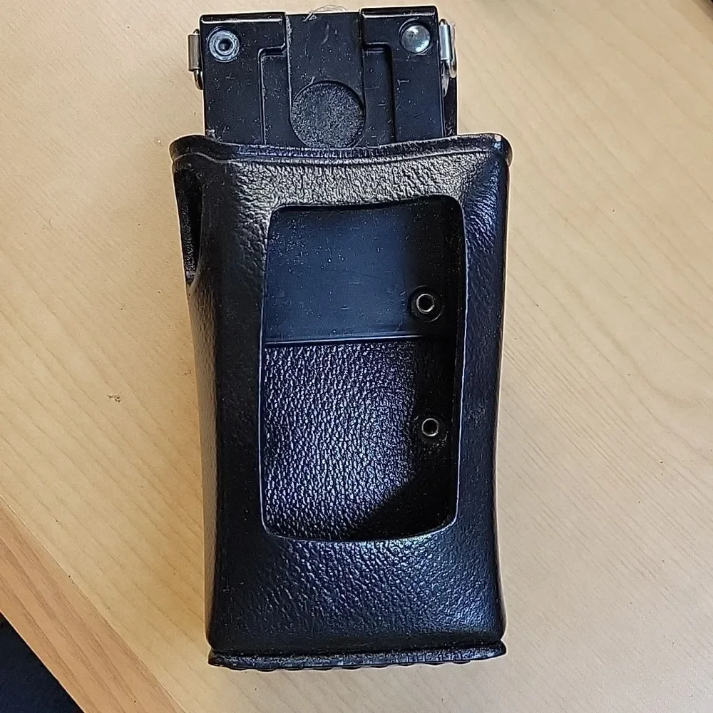 2-Harris Macom 2-way Radio Holster KRY 101 1605/12 R2B, strap, & bonus belt clip